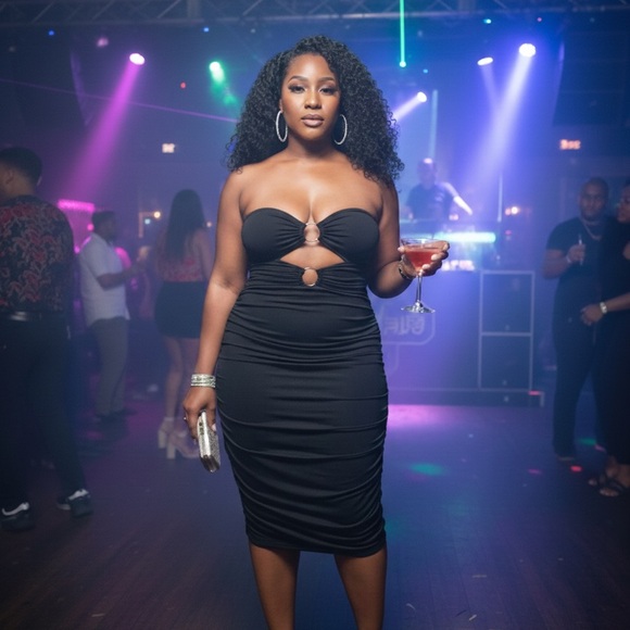 unbranded Dresses & Skirts - Black Strapless Dress w peekaboo design